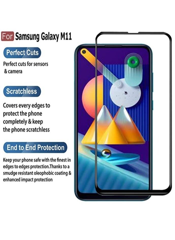 vesus Screen Protector Glass Full Glue Tempered Screen Guard Anti Explosion 2.5D for Samsung Galaxy M11 & A11, - Image 3