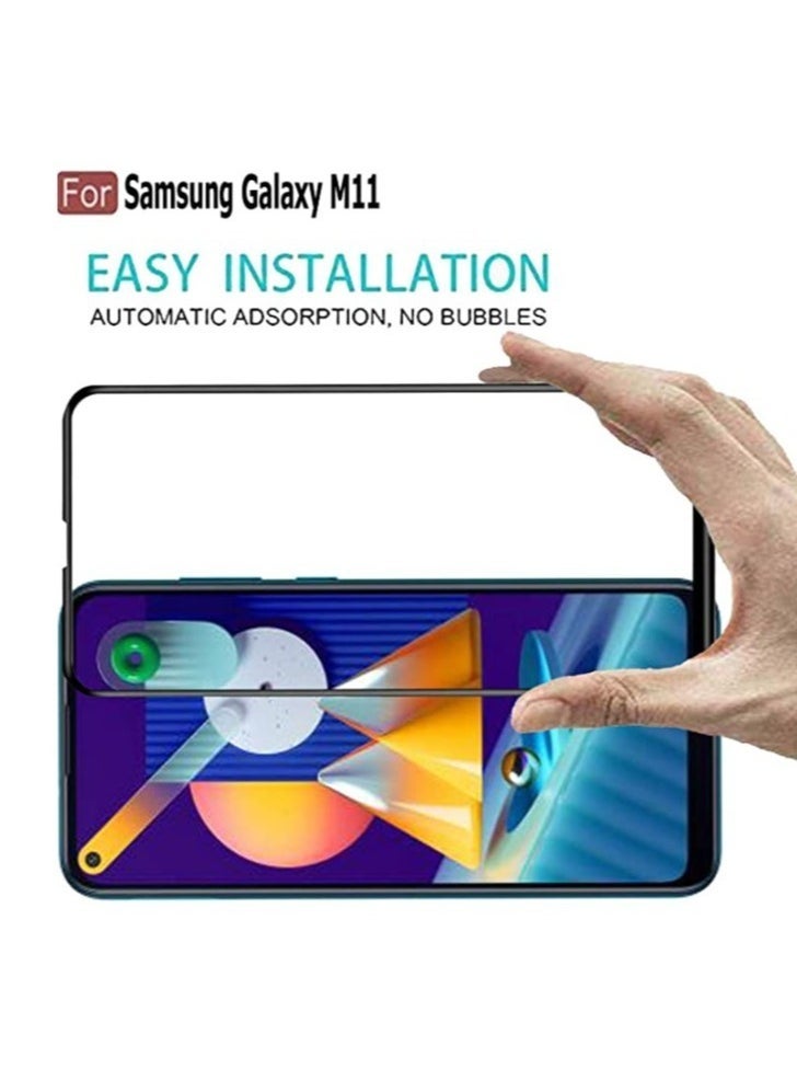 vesus Screen Protector Glass Full Glue Tempered Screen Guard Anti Explosion 2.5D for Samsung Galaxy M11 & A11, - Image 4