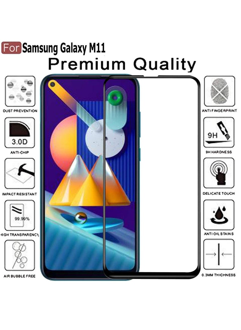 vesus Screen Protector Glass Full Glue Tempered Screen Guard Anti Explosion 2.5D for Samsung Galaxy M11 & A11, - Image 2