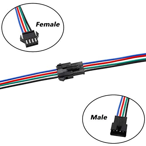 mxuteuk 20 Pairs 22 AWG JST SM Plug 4 Pin Male to Female LED Wire Connector Adapter Electrical Cable 150mm for Led Strip 5050 3528 - Image 2