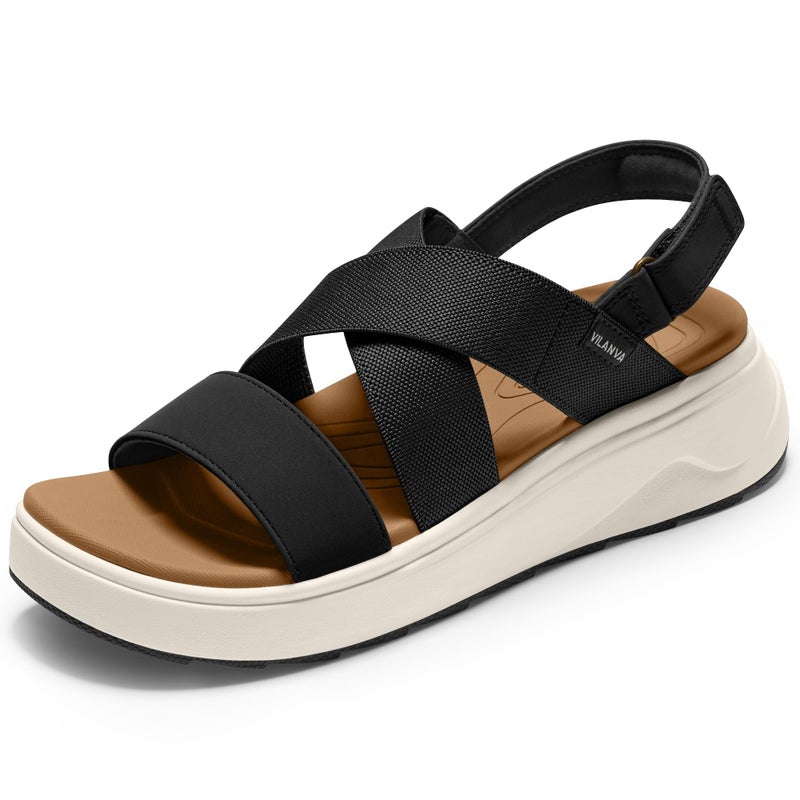 Vilanva Women's platform sandals Black Size 8 - Image 1