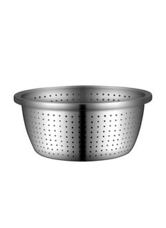 Generic 304 Stainless Steel Basin Food Grade Thickened Grater Basin Rice Washing Sieve Kitchen Vegetable Washing Basin Draining Basin Egg Bowl With Lid-规格:304不锈钢沥水盆-颜色:28cm  - Image 1