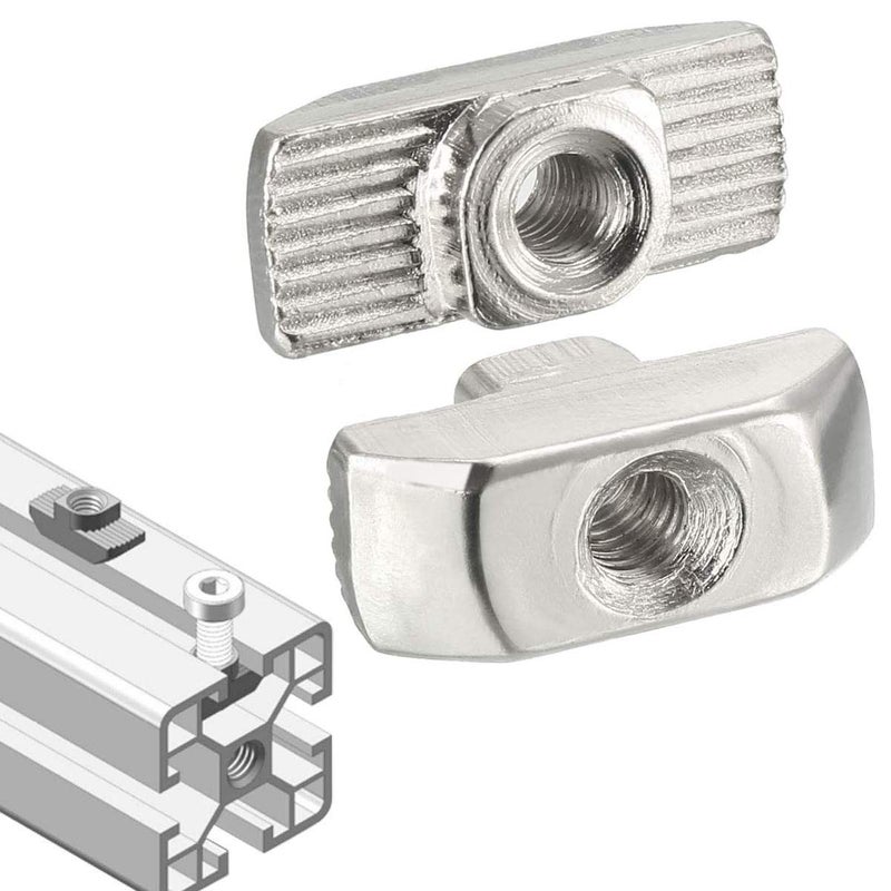 DGZ 50Pcs 4040 Series M4 T Nuts, T Slot Nut Hammer Head Fastener Nut, Nickel Plated Carbon Steel Nut for Aluminum Profile(4040 Series M4) - Image 1