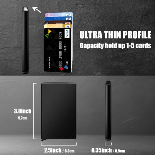 FurArt Slim Minimalist Wallet, Front Pocket Wallets, RFID Blocking, Credit Card Holder for Men-Black - Image 3