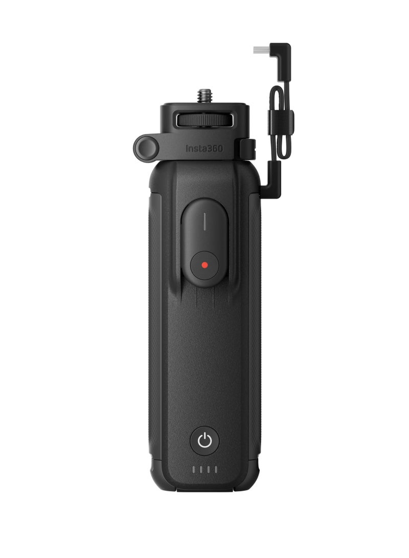 Insta360 FOMO Power Handle | 6,100mAh Extended Battery, Built-in Mini Bluetooth Remote Control & QuadPod, Compact & Sturdy, Easy to Use, USB-C In/Out ports, for X5/X4/X3 and Ace Pro 2/Go 3S w/ Adapter  - Image 1