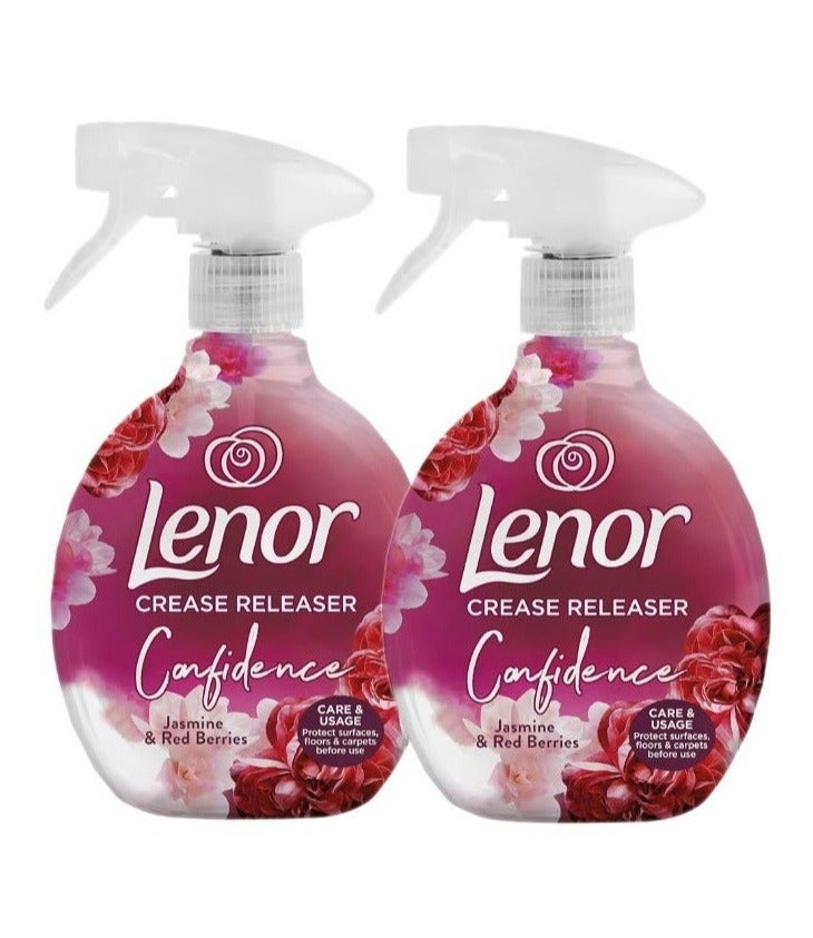 لينور بخاخ إزالة التجاعيد الياسمين والتوت الأحمر 2 × 500 مل – يزيل الكرمشة بدون مكواة، معطر أقمشة برائحة تدوم طويلاً