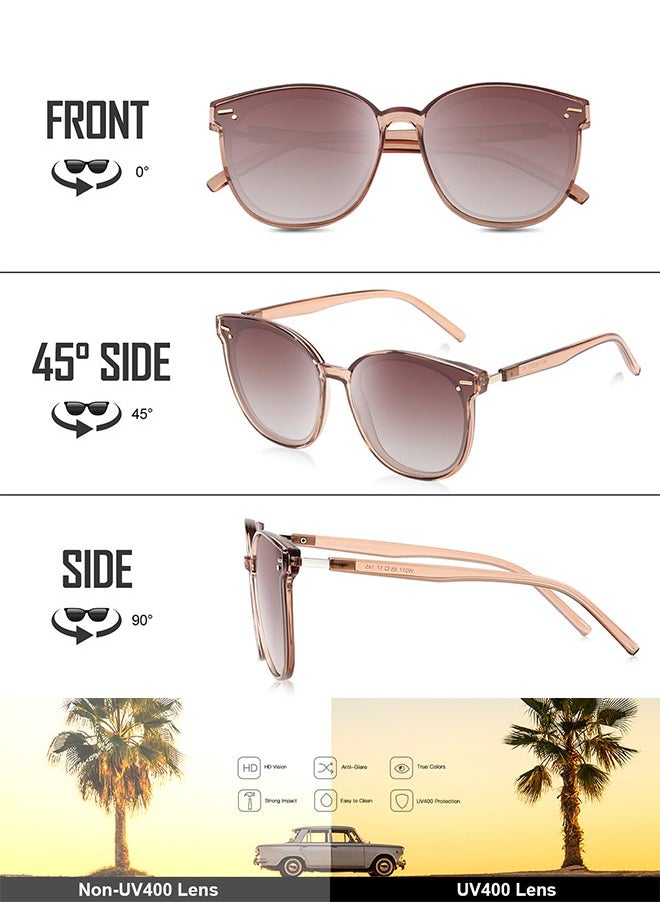 AZorb - Sunglasses Women Men Retro Round Lens UV400 Protection Sun Glasses Women Ladies Glasses Fashion Butterfly Women's Sunglass for Shopping Party Travel Shades Black - Image 1
