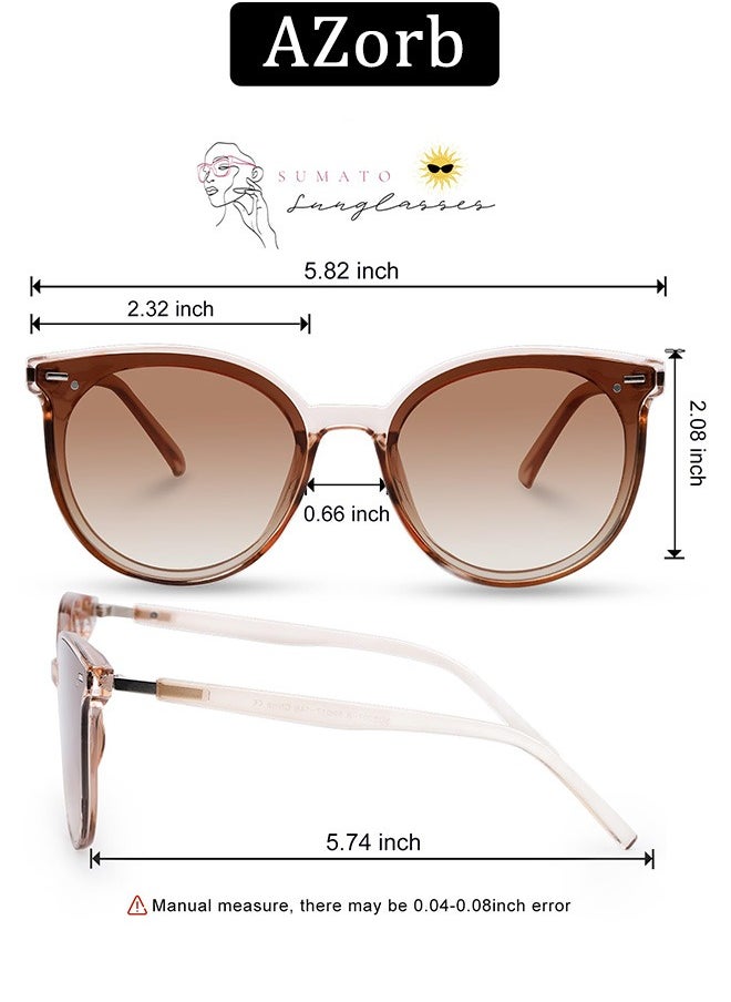 AZorb - Sunglasses Women Men Retro Round Lens UV400 Protection Sun Glasses Women Ladies Glasses Fashion Butterfly Women's Sunglass for Shopping Party Travel Shades Black - Image 1
