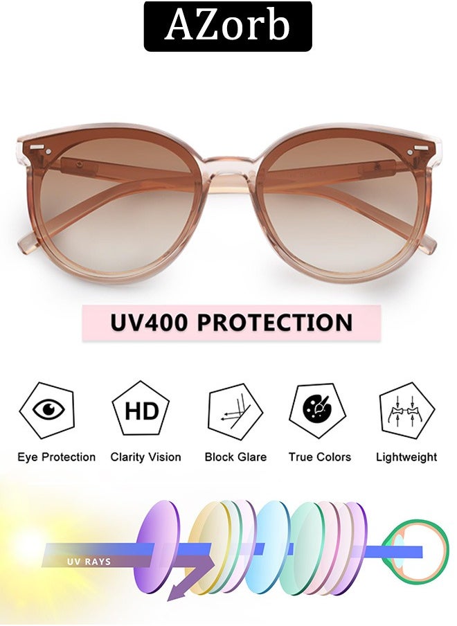 AZorb - Sunglasses Women Men Retro Round Lens UV400 Protection Sun Glasses Women Ladies Glasses Fashion Butterfly Women's Sunglass for Shopping Party Travel Shades Black - Image 1