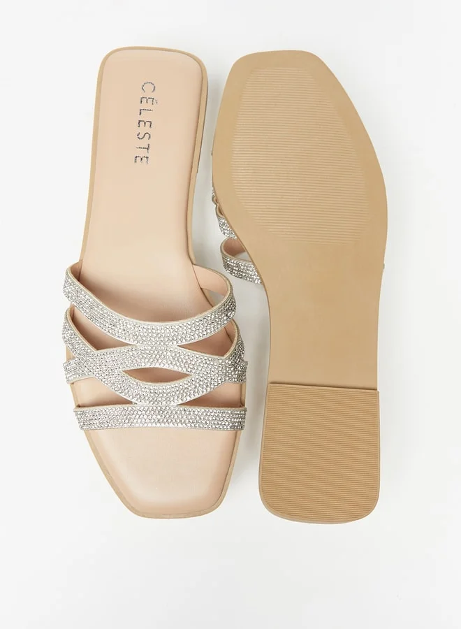 Celeste WomenS Embellished SlipOn Flat Sandals