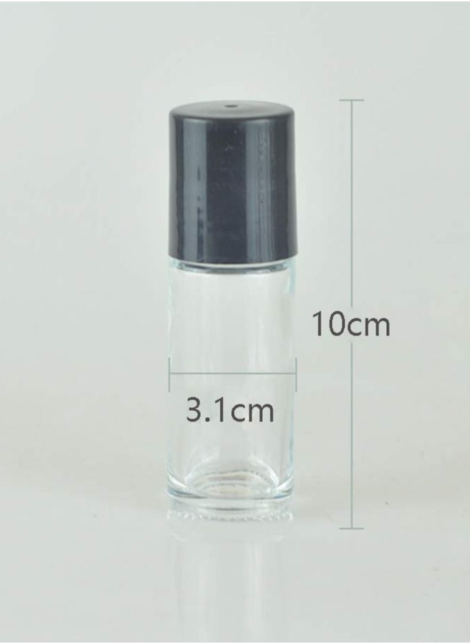 ConStore Constore 4 PCS 30ML Deodorant Glass Roller Bottles with Plastic Roller Ball Black Cap Leak-Proof Massage Roll On Bottles Containers  - Image 4