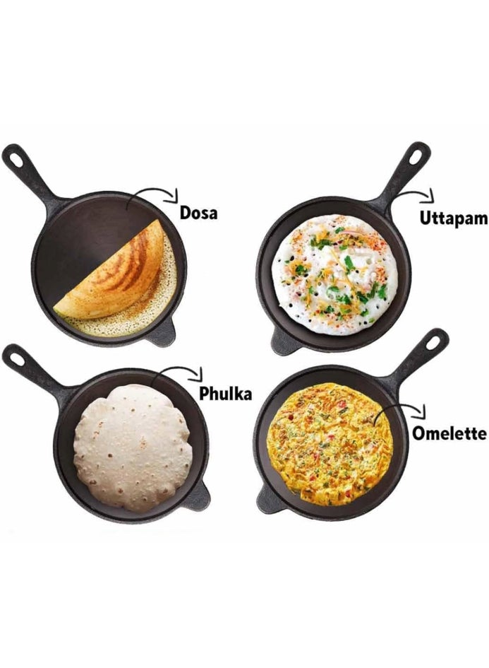Ayda Cast Iron Tawa With Long Handle Dosa Griddle 28cm  - Image 3