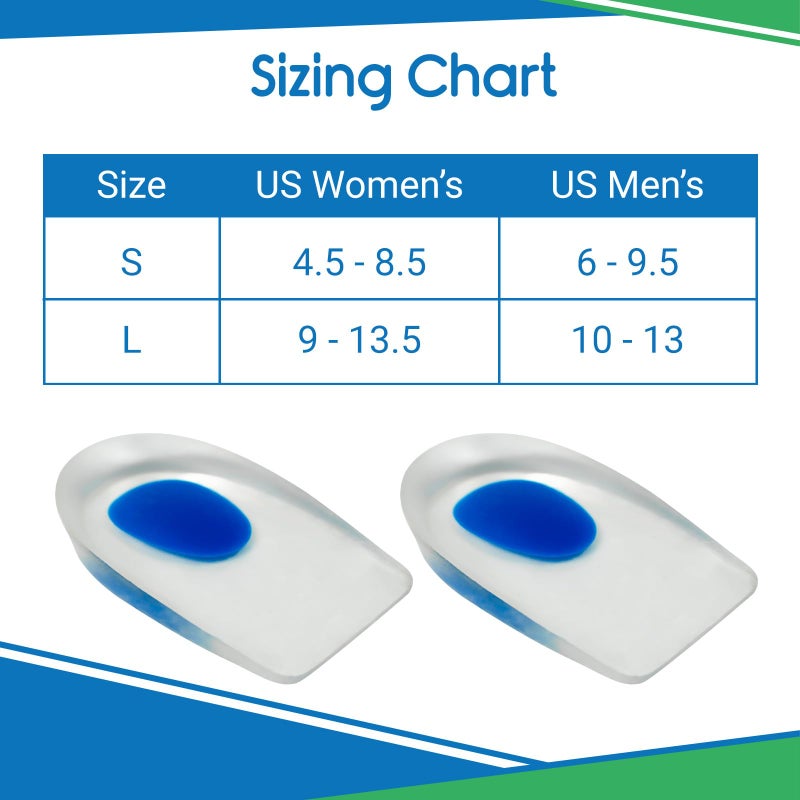 ViveSole Gel Heel Cups (Pair) - Silicone Cushion Insert Pads for Pain Relief  Plantar Fasciitis  Heel Spurs  Shoes  Achilles Treatment - Foot Comfort Support Protectors for Women  Men(Blue  Small/Med) - Image 4