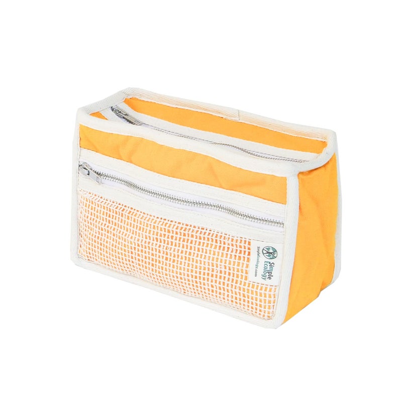 Simple Ecology Organic Cotton Canvas Padded Toiletry Cosmetic Travel Bag Yellow - Image 2