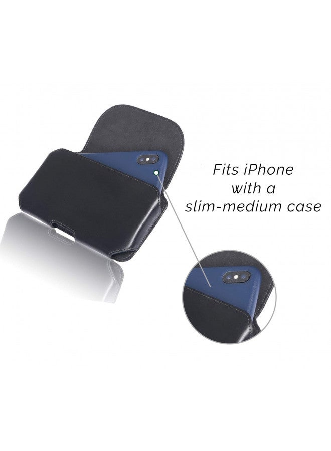 monsoon [Mohawk] Genuine Leather Case Holster with Belt Clip for iPhone 16 / iPhone 16 PRO/iPhone 15 / iPhone 15 PRO / 14/14 PRO / 13/13 PRO / 12 PRO - fits 6.1" iPhone with Slim-Medium Case - Image 2