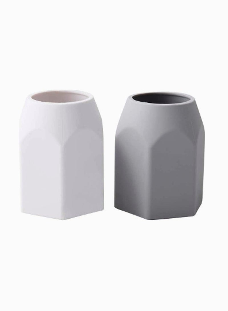 Creative Desk Organizer Set for Office and Home - 2-Piece Pen Holder and Makeup Brush Storage Box with Unique Pen Point Design - Image 1