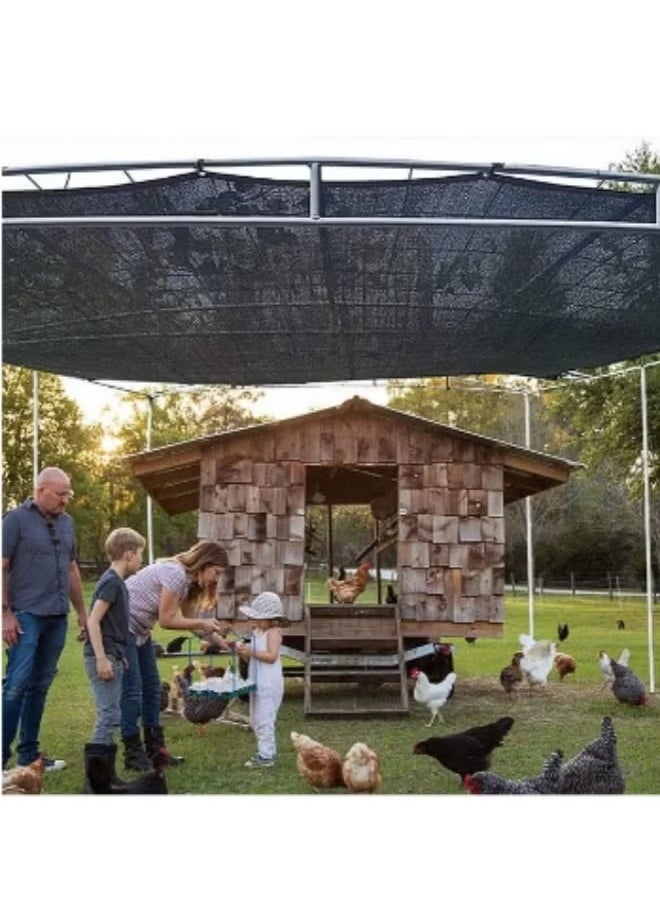 Generic - Sunshade Net, Shade Cloth, Black Shade Cloth, Mesh Cloth, Sunshade Net With Holes And Ropes, Sun Protection And Heat Insulation Net, Screen Privacy, Suitable For Courtyard, Roof Balcony, Carport, Flower Greenhouse, Vegetable Greenhouse, Breeding Greenhouse, Warehouse, Etc. (3m*6m) - Image 1