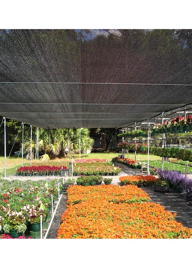 Generic - Sunshade Net, Shade Cloth, Black Shade Cloth, Mesh Cloth, Sunshade Net With Holes And Ropes, Sun Protection And Heat Insulation Net, Screen Privacy, Suitable For Courtyard, Roof Balcony, Carport, Flower Greenhouse, Vegetable Greenhouse, Breeding Greenhouse, Warehouse, Etc. (3m*6m) - Image 1