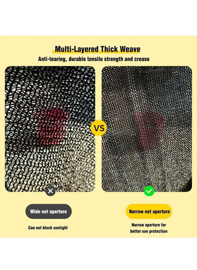 Generic - Sunshade Net, Shade Cloth, Black Shade Cloth, Mesh Cloth, Sunshade Net With Holes And Ropes, Sun Protection And Heat Insulation Net, Screen Privacy, Suitable For Courtyard, Roof Balcony, Carport, Flower Greenhouse, Vegetable Greenhouse, Breeding Greenhouse, Warehouse, Etc. (3m*6m) - Image 1