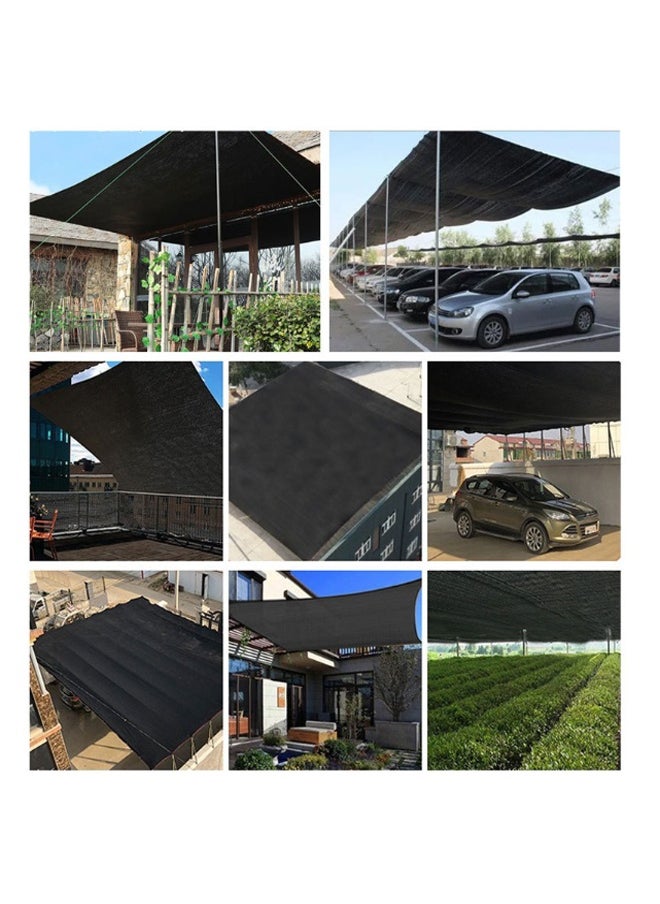 Generic - Sunshade Net, Shade Cloth, Black Shade Cloth, Mesh Cloth, Sunshade Net With Holes And Ropes, Sun Protection And Heat Insulation Net, Screen Privacy, Suitable For Courtyard, Roof Balcony, Carport, Flower Greenhouse, Vegetable Greenhouse, Breeding Greenhouse, Warehouse, Etc. (3m*6m) - Image 1