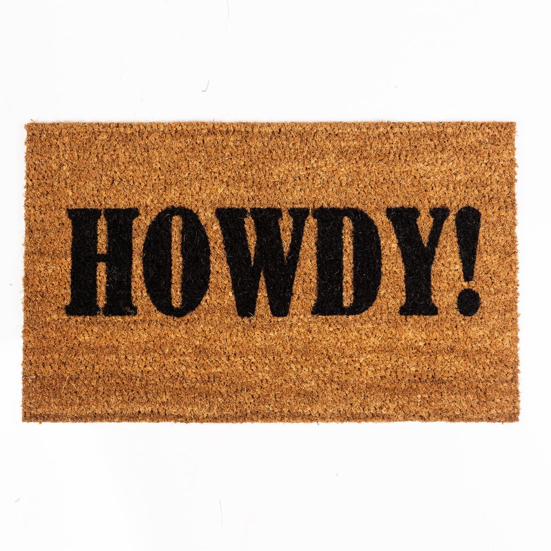 NINAMAR Howdy! Door Mat - Natural Coir - 29.5 x 17.5 inch - Image 1