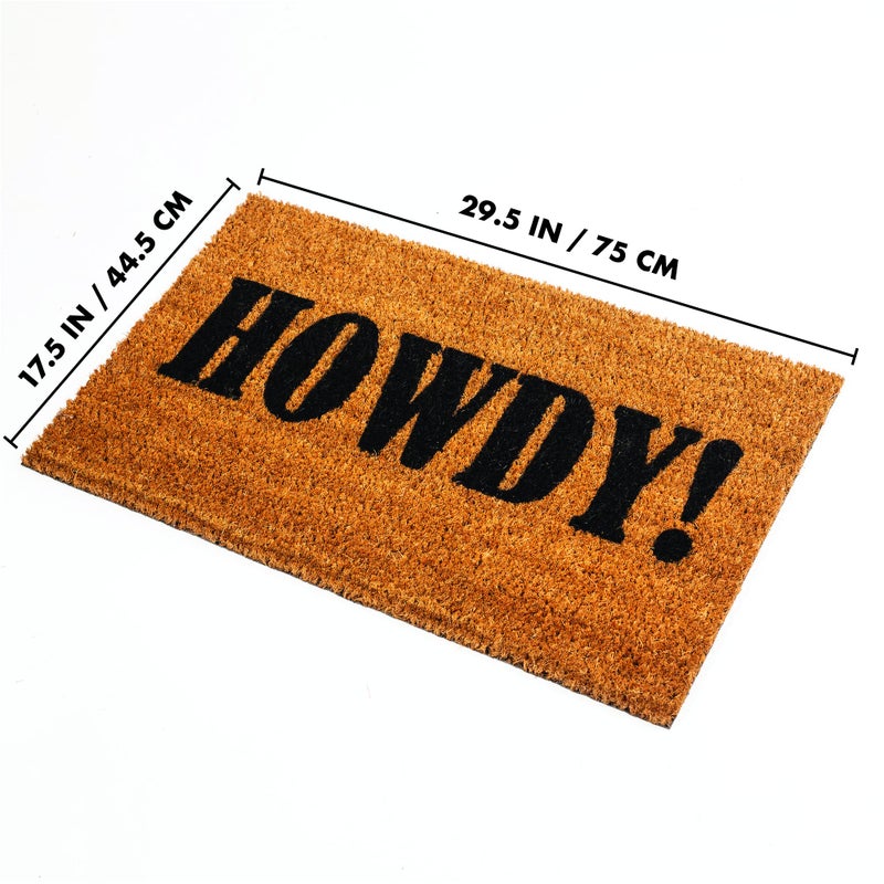 NINAMAR Howdy! Door Mat - Natural Coir - 29.5 x 17.5 inch - Image 2