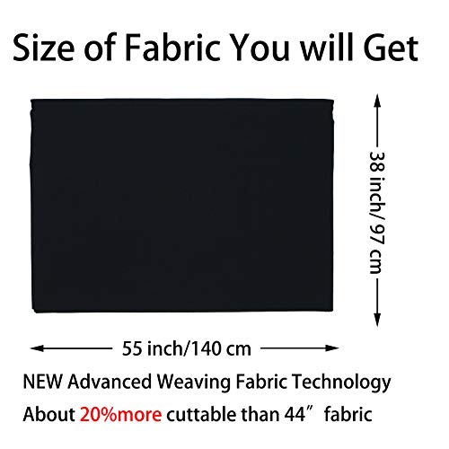 Master FAB -Black 100% Cotton Fabric by The Yard for Sewing DIY Crafting Fashion Design Washable Cloth Bundles Voile;Full Width cuttable39 x 55inches (100x140cm) (Black Solid) - Image 3