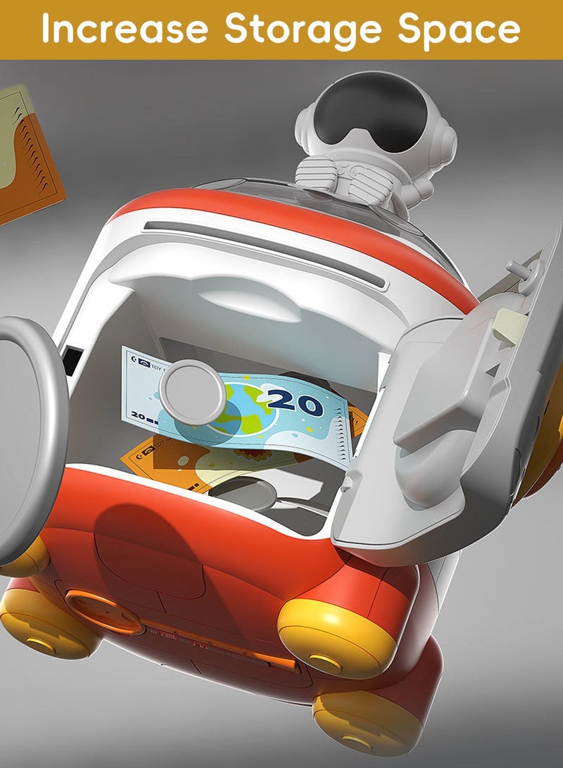 موفانت لعبة حصالة نقود على شكل رائد فضاء للأطفال، حصالة نقود يدوية بمفتاح وكلمة مرور مع ضوء ليلي، حصالة نقود مزخرفة على شكل رائد فضاء - Image 2