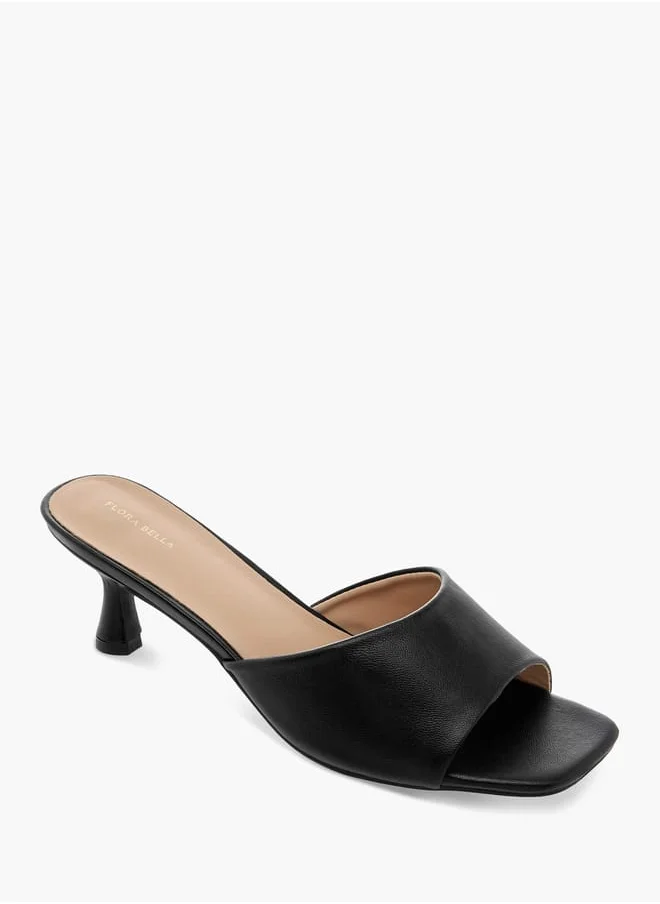 Flora Bella By Shoexpress Women Solid Slip-On Sandals with Flared Heels
