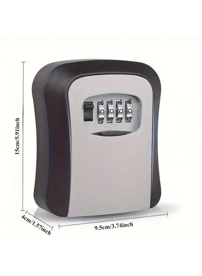 Gray Outdoor Combination Lock Box Portable Key Safe No Battery Needed - Image 3