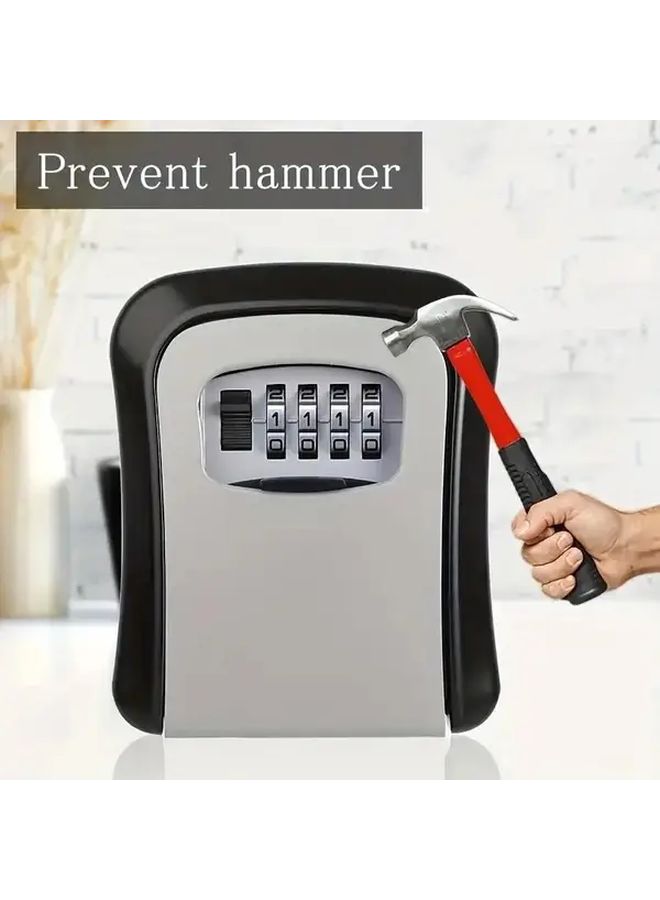 Gray Outdoor Combination Lock Box Portable Key Safe No Battery Needed - Image 2