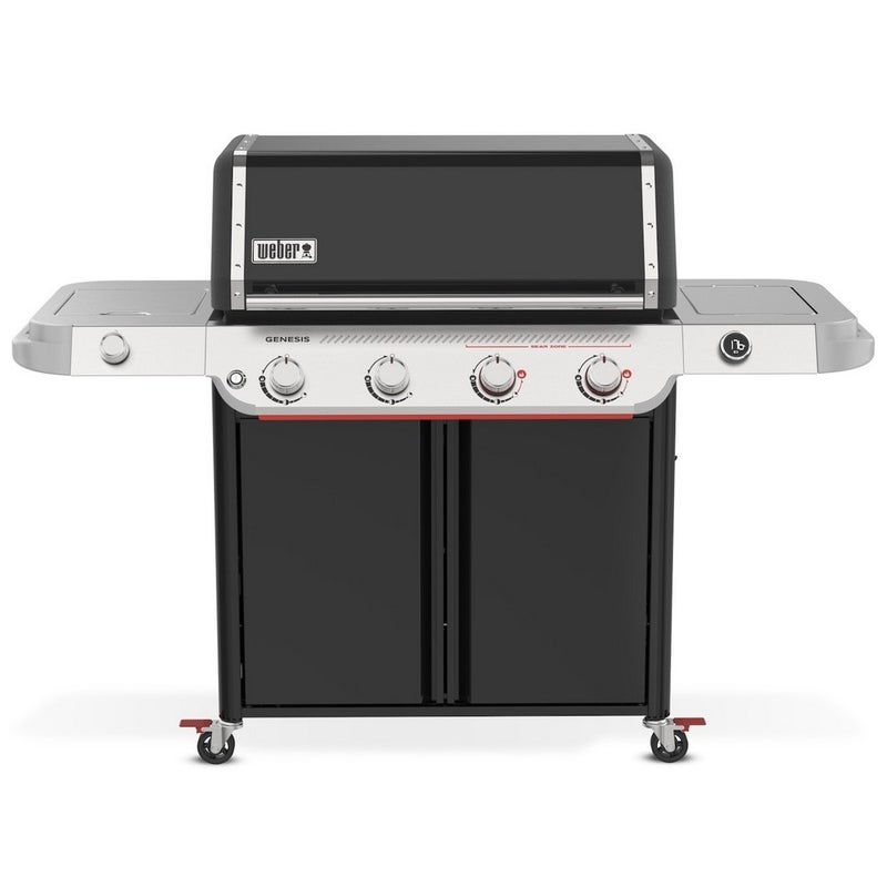 ويبر شواية غاز ويبر جينيسيس E-435W – شواية فاخرة بأربع شعلات تعمل بالغاز البروبان مع شعلة جانبية | هيكل من الفولاذ المقاوم للصدأ | مثالية للطهي الخارجي والحديقة والتراس | تصميم متين وسهل التنظيف - Image 1