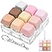 ILHSTY Keyboard Fidget Toy Clicker Fidget Keychain 9in1 Stress Relief Desk Toys Decompression Button Keyboard with Removable Keycaps Anxiety Relief Valentines Day Gifts for Adult 9 ColorMorandi - Image 2