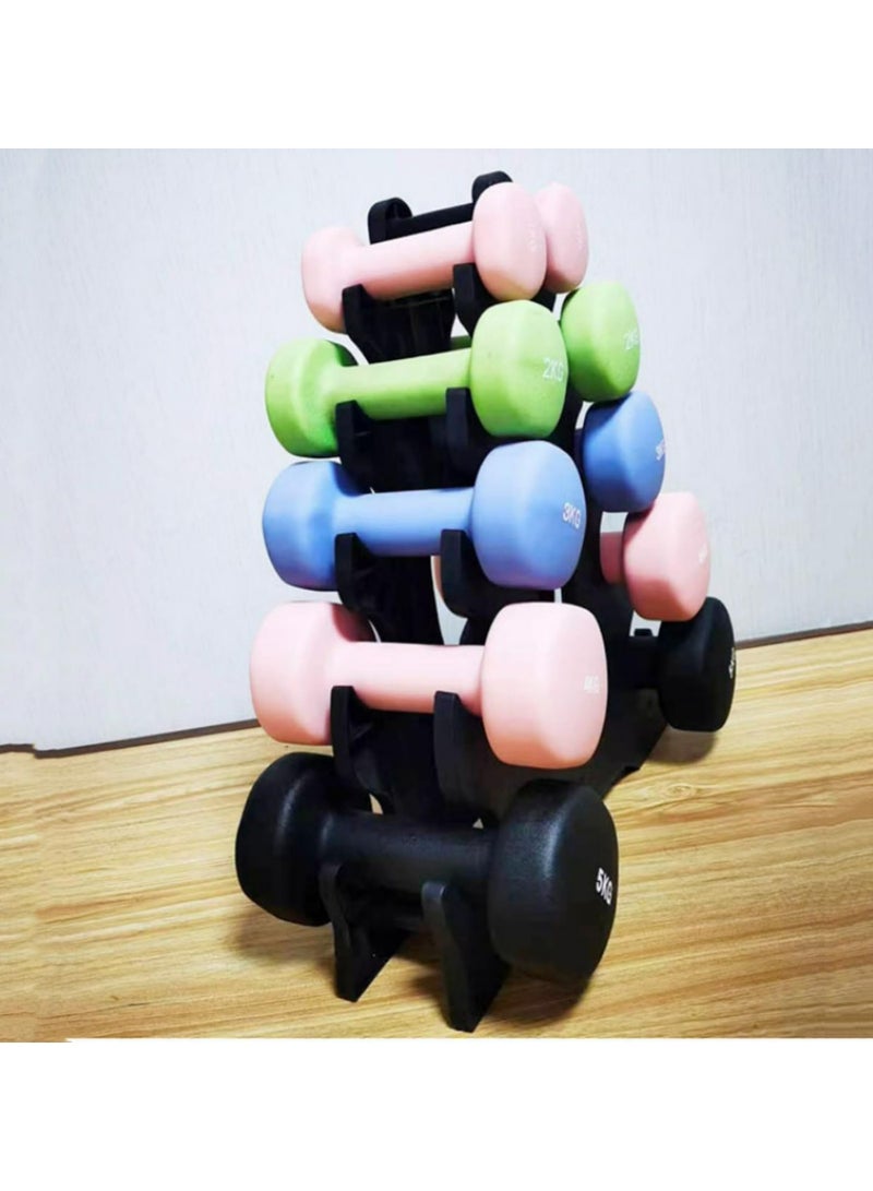 1pcs A-Frame Dumbbell Rack Stand with Upgraded Handle Heavy-Duty Triangle Shaped PVC Weight Storage Organizer for Home Gym Space Workout Equipment Stand for Small Dumbbells - Image 3