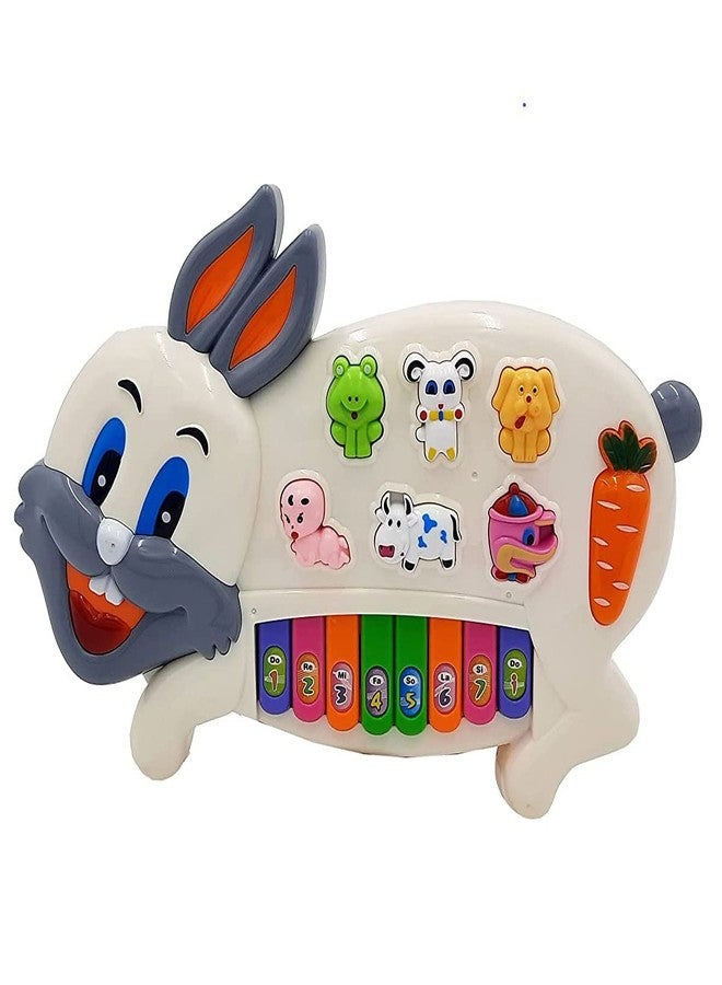 VGRASSP Cute Musical Piano Toy for Boys and Girls (Rabbit Piano, Multicolour) - Image 1
