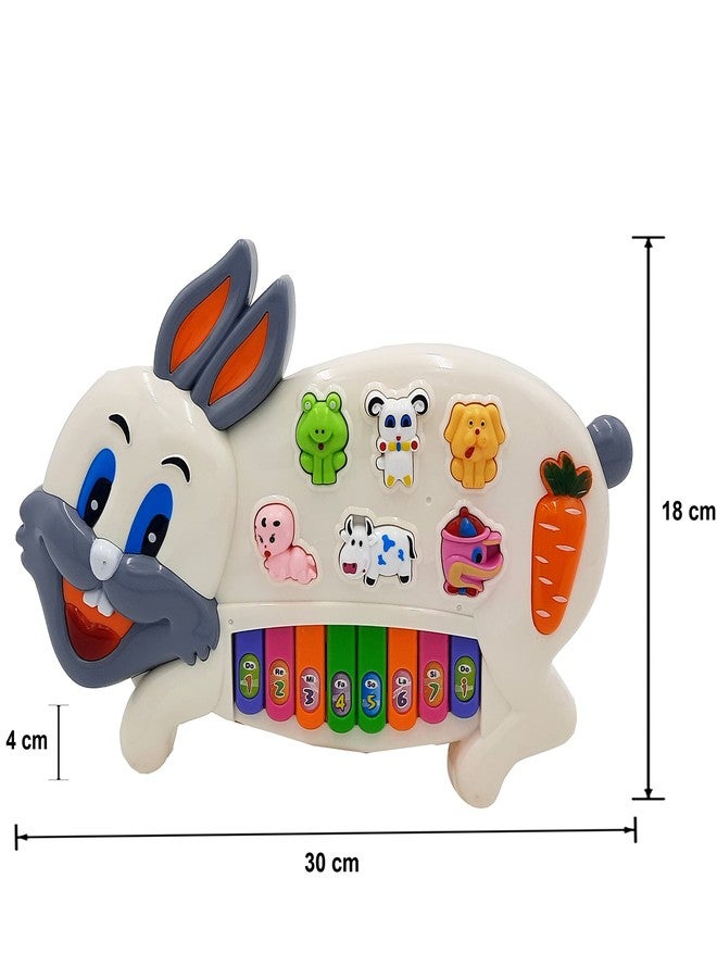 VGRASSP Cute Musical Piano Toy for Boys and Girls (Rabbit Piano, Multicolour) - Image 3