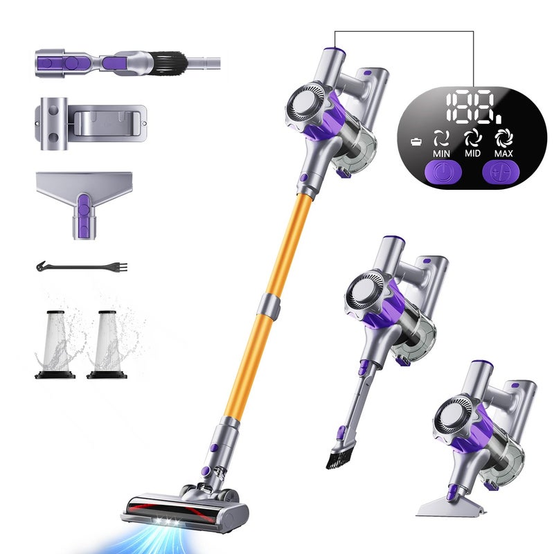 MBYULO Cordless Vacuum Cleaner, 450W 50Kpa Powerful Stick Vacuum, Up to 70Mins Rechargeable Battery, Vacuum Cleaners for Home Anti-Tangled Lightweight Handheld for Hardwood Floor, Carpets, Pet Hair - Image 1