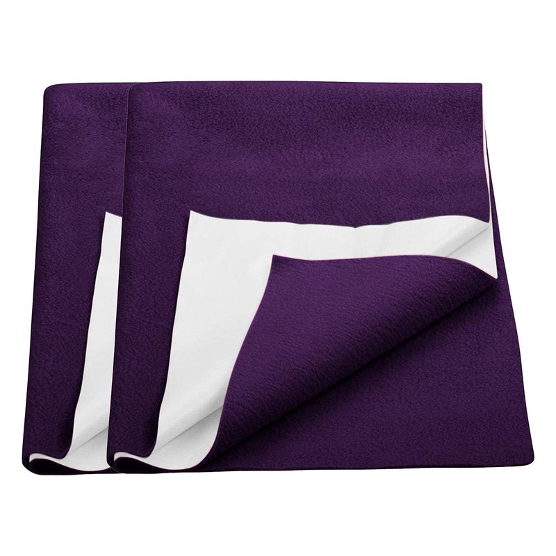Trance Quick Dry - Soft Bed Protector Waterproof Baby Cot Sheet - (Small-70x50 cm,Plum) Pack of 2 - Image 1