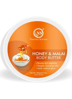 Nuerma Science Honey Malai Body Butter With Vitamin E Oil For Intense Moisturization Boost Skin Elasticity & Adding Radiance Glow In Skin 250 Gm  - Image 1