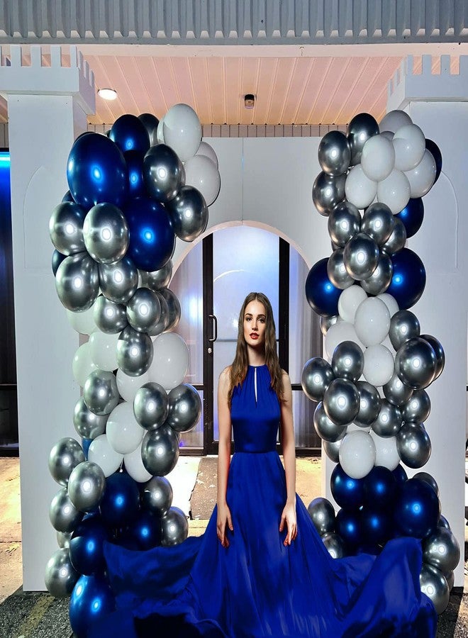 kozee بالونات كوزي كروم زرقاء مزدوجة الحشو بأحجام مختلفة، عبوة من 52 بالونًا (18+10+5 بوصة)، طقم زينة بالونات معدنية زرقاء داكنة، مناسبة لحفلات التخرج، وحفلات الزفاف، وأعياد الميلاد، وحفلات استقبال المولود، والذكرى السنوية لعام 2023. - Image 2