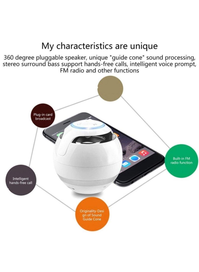 Multifunctional Portable Bluetooth Ball Speaker, white - Image 4