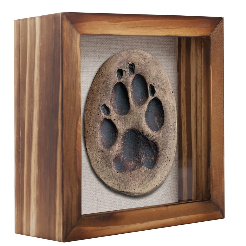 1DOT2 5x5 Small Shadow Box Frame Display Case, Grade A Natural Pine Wood HD Glass Front Soft Linen Back, 1.2 inches Interior Depth-Carbonized Black - Image 1