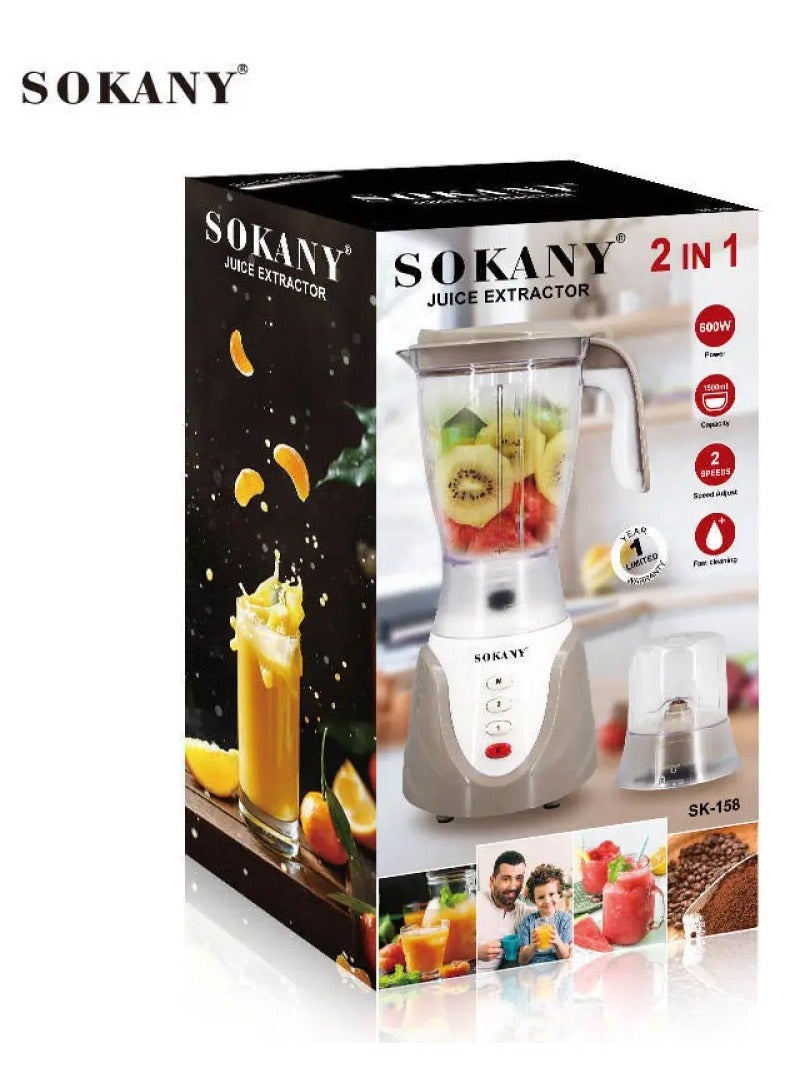 sokany Sokany 600W Mixer With Milk, Spice and Spice Grinder  - Image 4
