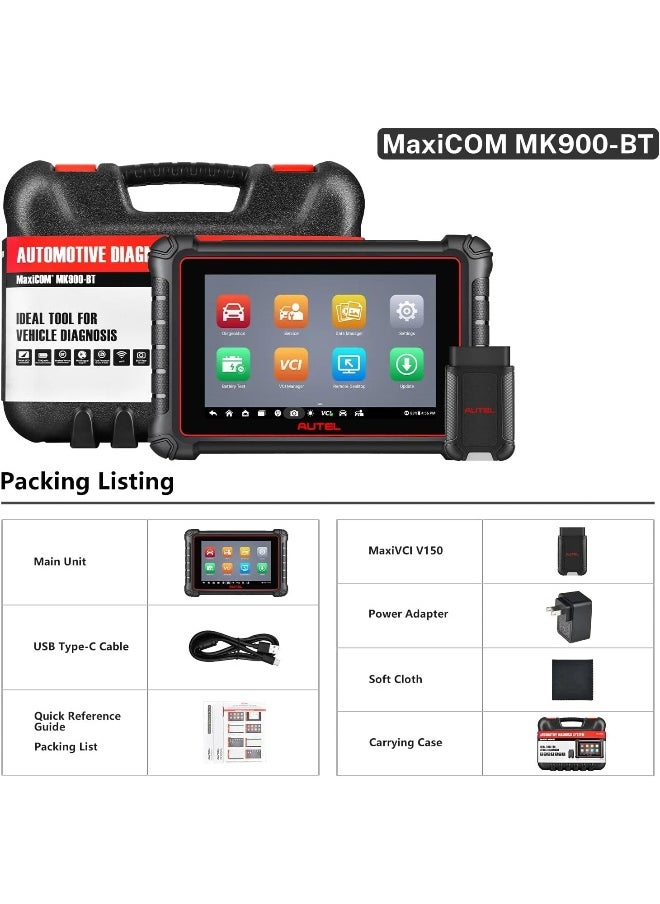 Autel - Autel Scanner MaxiCOM MK900BT, 2025 MK900-BT V2.0 Bidirectional Diagnostic Tool - Image 1