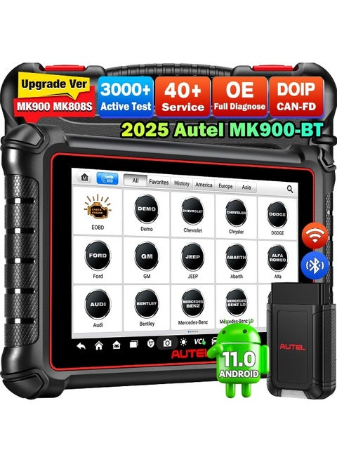Autel Scanner MaxiCOM MK900BT, 2025 MK900-BT V2.0 Bidirectional Diagnostic Tool
