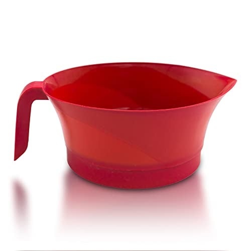 Easy Greasy Colander Grease Strainer With Handle And Container, Catch Bowl With Lid 3 Piece Strain Set | Strains Ground Beef, Bacon & Pasta | Safe Kitchen Gadget BPA Free | Made In The USA (Red) - Image 4