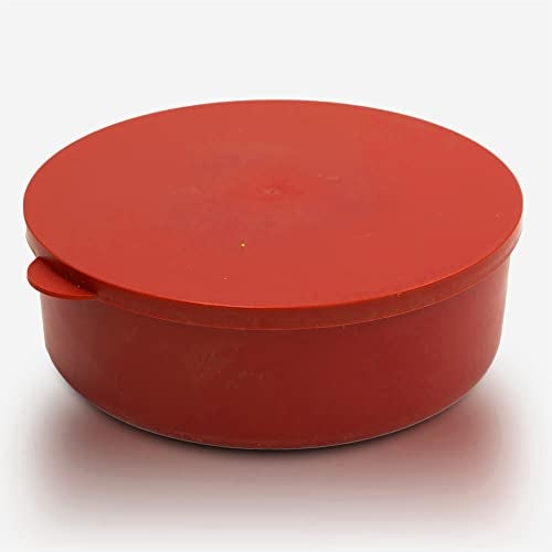 Easy Greasy Colander Grease Strainer With Handle And Container, Catch Bowl With Lid 3 Piece Strain Set | Strains Ground Beef, Bacon & Pasta | Safe Kitchen Gadget BPA Free | Made In The USA (Red) - Image 5
