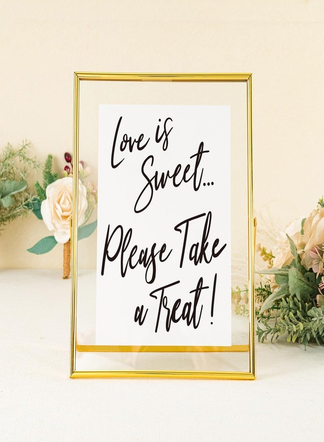 Calculs Love is Sweet Decorative Signage For Dessert Table Decor 10x8 Inches Gold Floating Picture Frame Wedding Bridal Party Gifts Display Photo Holders - Image 2