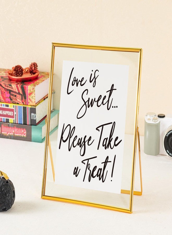 Calculs Love is Sweet Decorative Signage For Dessert Table Decor 10x8 Inches Gold Floating Picture Frame Wedding Bridal Party Gifts Display Photo Holders - Image 4