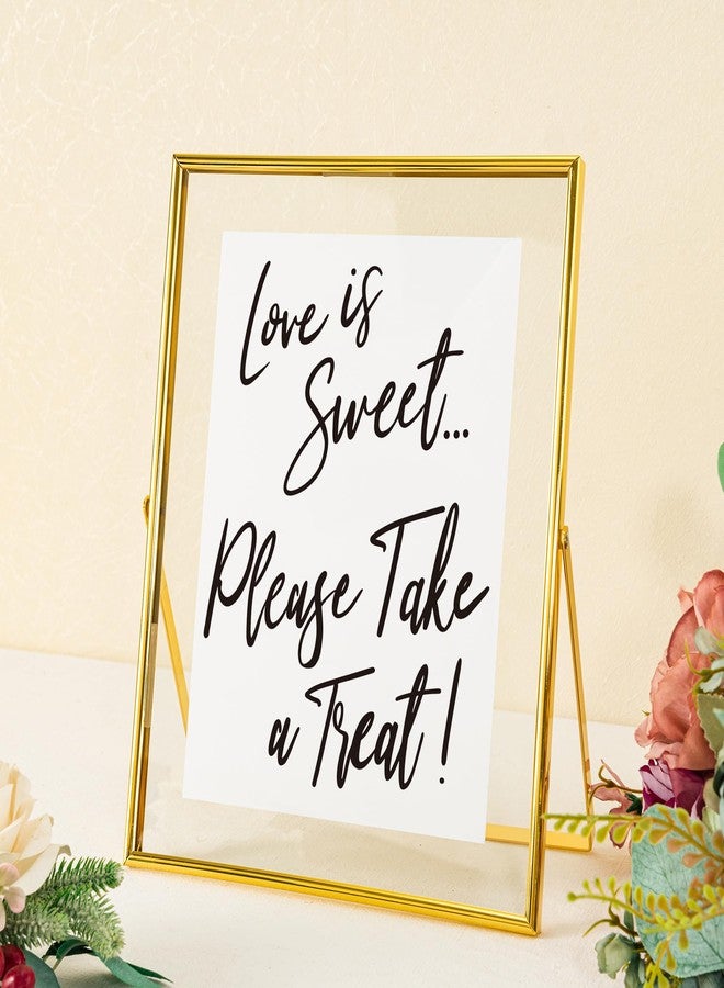 Calculs Love is Sweet Decorative Signage For Dessert Table Decor 10x8 Inches Gold Floating Picture Frame Wedding Bridal Party Gifts Display Photo Holders - Image 3
